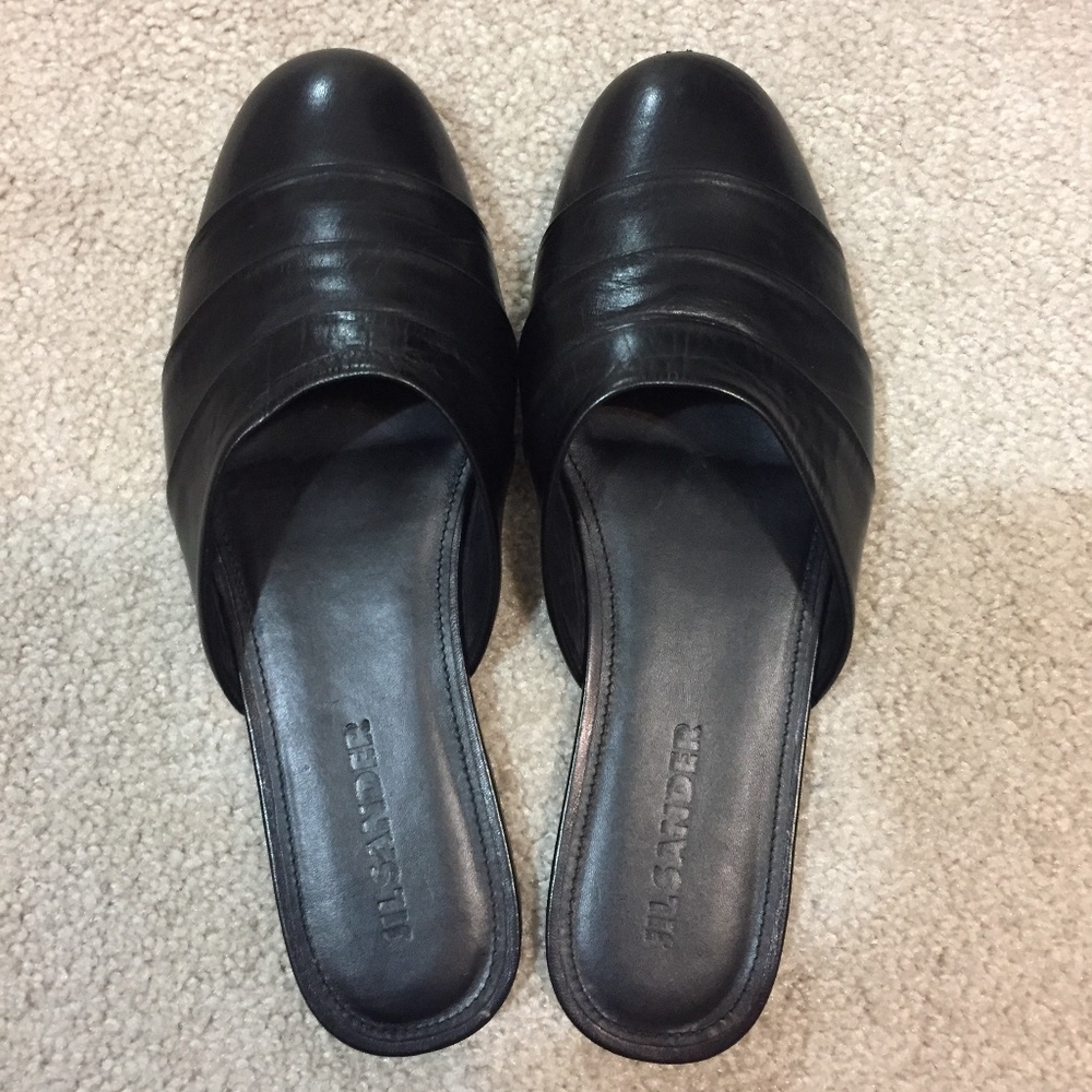 Jil Sander Black Mules Sleek Leather Design